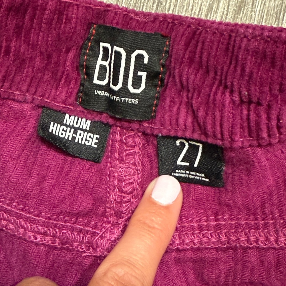 BDG Women's Vibrant Magenta Corduroy Jeans - Picture 2 of 3